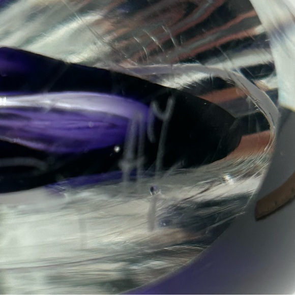 Signed Adam Jablonski Tear Drop Paperweight Purple Art Glass - Picture 7 of 10
